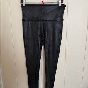 SPANX Black Faux Leather Leggings LP